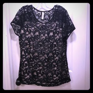 Lace Black Blouse NWOT